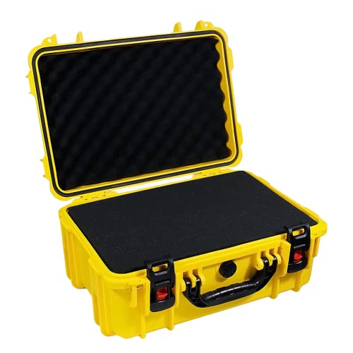 Waterproof Hard Shell Case with DIY Customizable Foam Insert 19 x 14 x 8in - color: Yellow