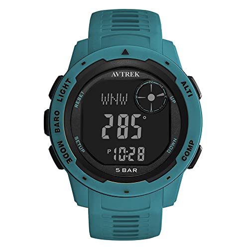AVTREK Tactical Watch with Compass Pedometer,50M Waterproof-2003 | Digital Altimeter Watch for Outdoor Hiking/Climbing/Walking - color: Blue