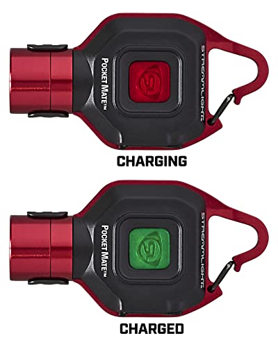 Streamlight 73301 PocketMate 325-Lumen Red LED Flashlight, Red | 325 lumens; USB rechargeable capable; multi-mode lighting; IPX-rated water resistant; impact-resistance tested - color: Red