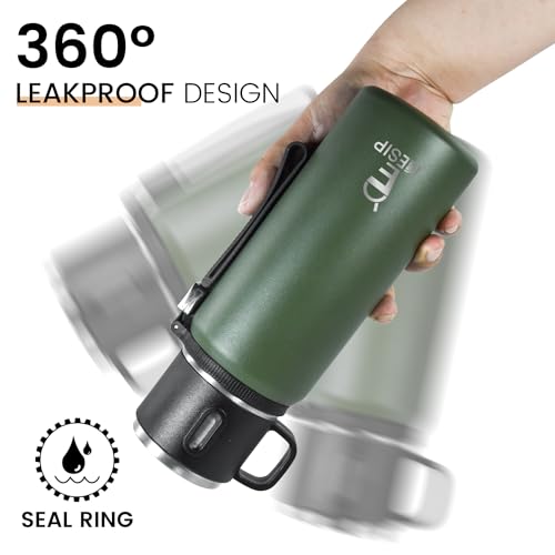 Stainless Steel Insulated Bottle, 27oz with cup Vacuum Insulated Water Bottle, Thermo for Hot Drinks/Cold Drinks,24-Hr Insulation Commute, Travel - color: Green, size: 27 Ounces