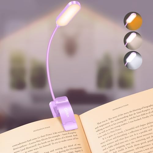 Gritin 16 LED Rechargeable Book Light for Reading in Bed - color: Purple