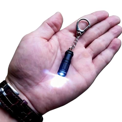 e1 Smallest Keychain Flashlight Tiny Mini Keychain Light Long-Lasting Safety Light for Everyday Carry Emergencies Outdoor Dog Walking Hiking Camping Nice Gift for Parents Kids - color: Black