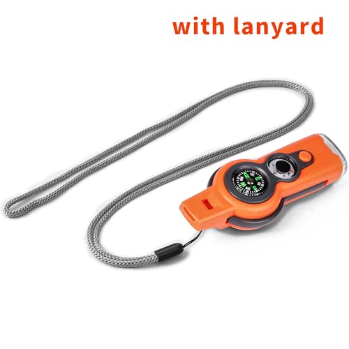 Emergency Survival Function Whistle, Outdoor Multifunctional Tool Safety Whistle with Lanyard, Ideal for Kayaking, Boating, Hiking, Camping, Climbing, Hunting,Rescue Signaling - color: orange1pcs