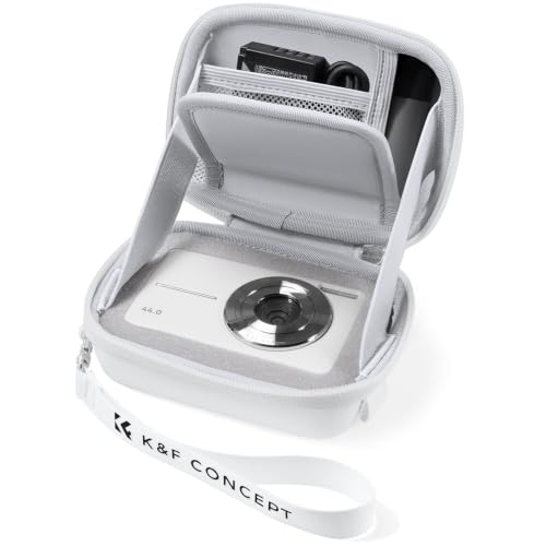 K&F CONCEPT Carrying Case for Digital Camera | Small Hard Shell Protective Case, Compatible with CAMKORY, for Kodak Pixpro FZ55/FZ45,for Canon PowerShot (Case Only), BE01 - color: White