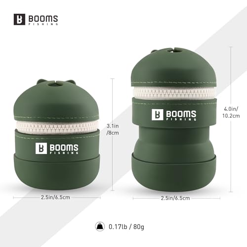 Booms Fishing Portable Trash Pouch: Silicone Expandable & Collapsible Fishing Line Waste Cantainer - Eco-Friendly Reusable Garbage Holder for Fishing, Hiking, Camping & Outdoor Activities - ST2 Green - color: Verdant Green
