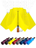 Raintrend Windproof Travel Umbrellas for Rain Automatic +10% Bigger Canopy Strong Frame Compact Folding Portable Umbrella for Women Men Backpack Purse - color: Yellow