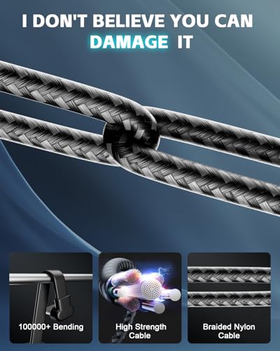 USB C Cable 6ft, Right Angle USB-C Cable, 60W Fast Charging, Nylon Braided | USB C 90 Degree Cord Charger, 90° Type C For iPhone 17/16/15 Pro Max, Apple MacBook Pro, iPad, Pixel, Samsung Etc. - size: 6ft