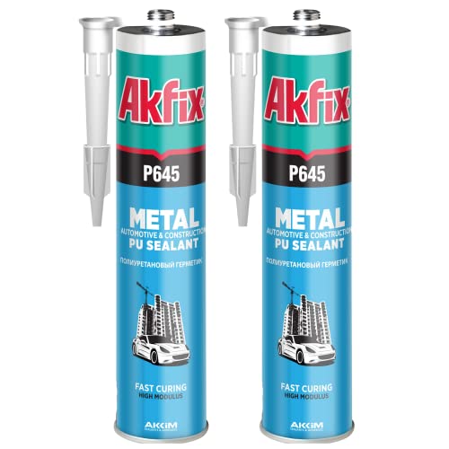 Akfix P645 Seam Sealer Automotive White (2x10.1 Oz.) - Urethane Autobody Seam Sealer Adhesive for Metal Joints, RV Roof Sealant, Sandable, Paintable, Fast Curing and Durable Bonding | White, 2 Pack - color: White, size: 2 Pack