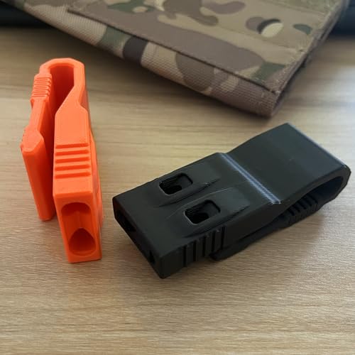 Emergency Safety Whistle with Flexible Clip, Loud Tactical EDC Whistle for Backpack, Running, Hiking, Police & Security Gear Accessory - color: Black