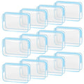 TISRATOK 12 PCS Clear Makeup Bags with Zipper, TSA Approved Toiletry Pouch - color: Blue, size: Large