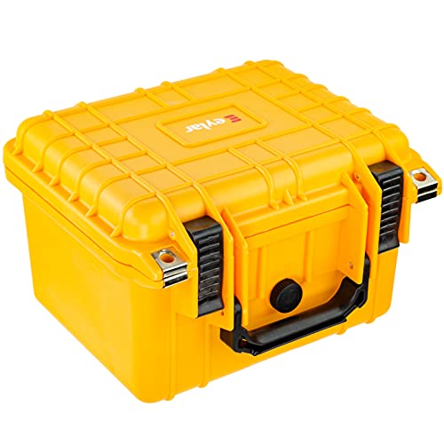 Eylar Small 10.62" Deep Gear, Equipment, Hard Camera Case Waterproof with Foam TSA Standards (Yellow) - color: Yellow