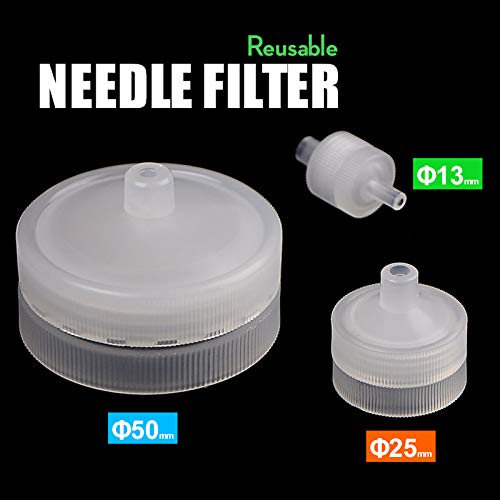 Ks-Tek Plastic Clear Reusable Syringe Filter Used with Filter Membranes, Durable and Stable for Lab Filtration (50mm,1) - size: 50mm