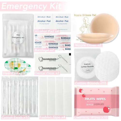 Women's Emergency Kit for Weddings 29 Essential Items for Brides Daily Use All in One Travel Kit Personal Care Survival Set for Team Bride - style: Princess Pink