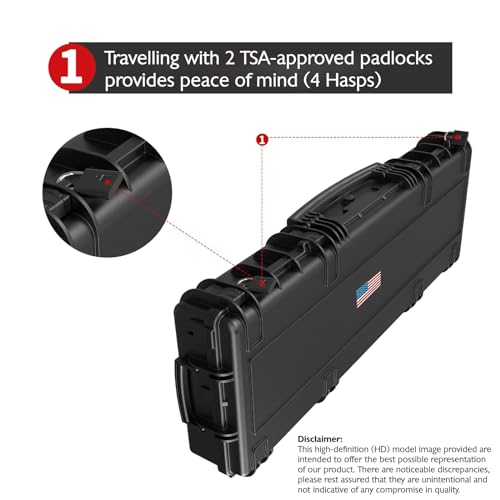 Hard Rifle Case 42.9" with Wheels, IP67 Waterproof & Crushproof Gun Case, TSA Approved Lockable Storage for Rifles, 3 Layer Pick and Pluck Foam + FREE Extra Cubed Foam Insert - style: 47 '' Rifle Case