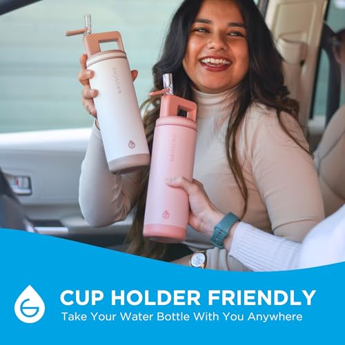 GROSCHE Alpine Flip N Sip Insulated Bottle with Straw Lid, Rose Pink, 20 oz - color: Rose Pink, size: 20 Ounces