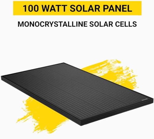 Spartan Power 100 Watt Solar Panel 9 Bus Bar Black Mono Great for RV, Trailer, Camper, Boat, Cabin, Farm, SP-100W (2 Pack) - size: 100W 2-Pack