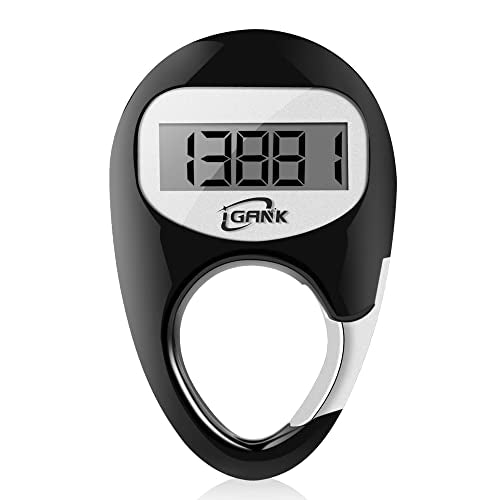 Simple Walking Pedometer 3D Step Counter for Men Women Kids - color: Black