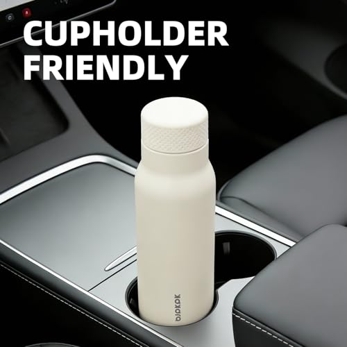 BJPKPK 21 oz Insulated Water Bottle, Leakproof Stainless Steel Flask | Double Wall Vacuum, Keeps Hot/Cold, Metal, BPA Free, Dishwasher Safe, Slim, Cupholder, Narrow, Reusable, White - color: White
