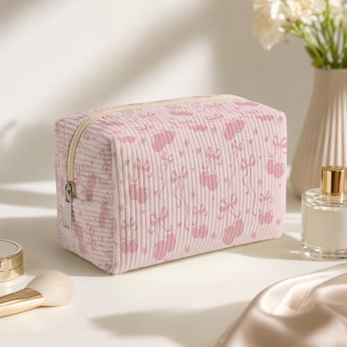 Portable Makeup Organizer for Skincare Hygiene Purse Brushes Lipstick Nail Polish,Toiletry Kit for Women,Cute Makeup Bag & Travel Essentials (Stars Bow) - color: Stars Bow