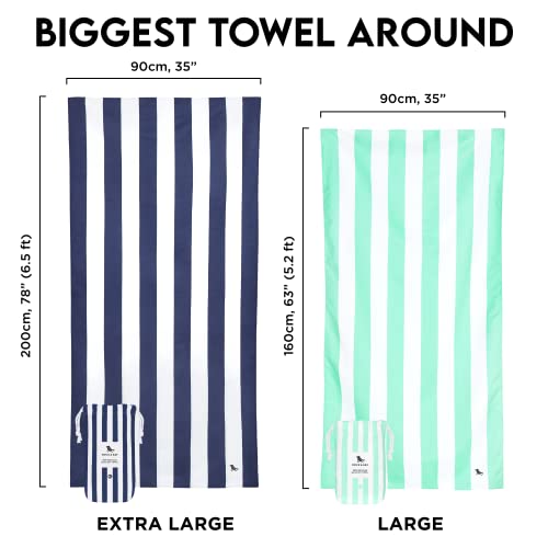 Dock & Bay Beach Towel - Quick Dry, Sand Free - Compact, Lightweight - 100% Recycled - Includes Bag - Cabana - Cancun Green - Large (160x90cm, 63x35) - color: Cabana - Cancun Green, size: Large (160x90cm, 63x35")