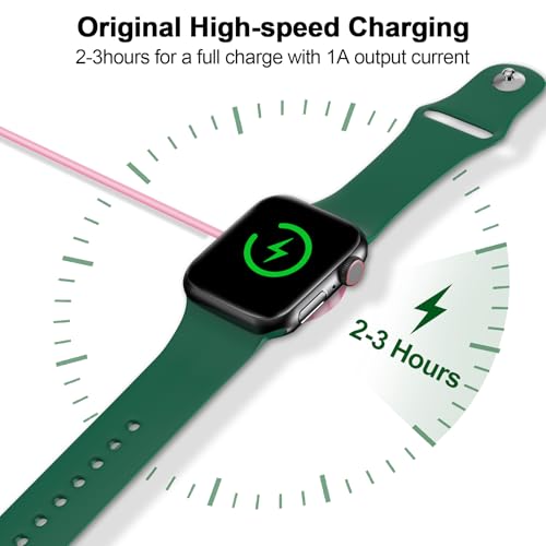 2026 Upgraded for Apple Watch Charger Magnetic USB C Fast Charging Cable | Wireless iWatch Chager Cable Dual-Chip Compatible with Apple Watch Series Ultra/SE/11/10/9/8/7/6/5/4/3/2-3.3FT,Pink - color: Pink, size: 1.0M