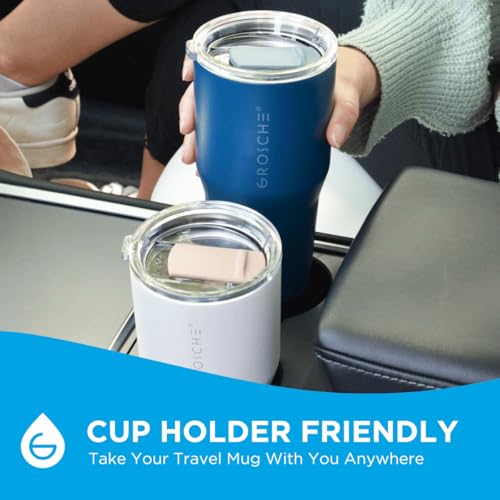 GROSCHE Yukon Triple Insulated Coffee Travel Mug with Lid - 20 oz Blue - color: Blue, size: 20 Ounces