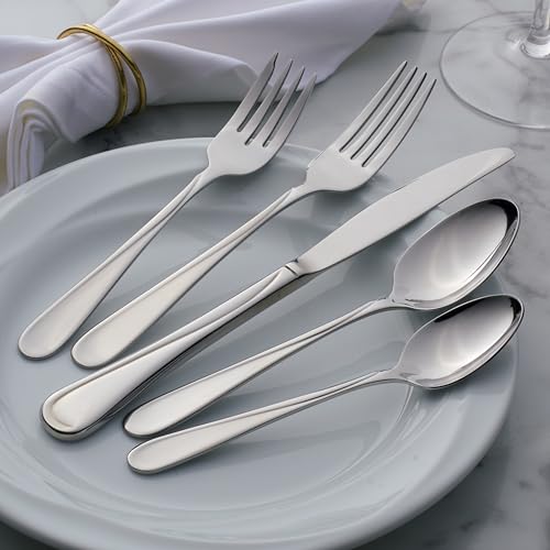 Oneida Flight Teaspoons Silverware Set for 4, Flatware | mirror finish, dishwasher safe | cutlery set for kitchen and dining, utensil set, kitchen gifts for women, heavy duty - style: Teaspoons, Set of 4