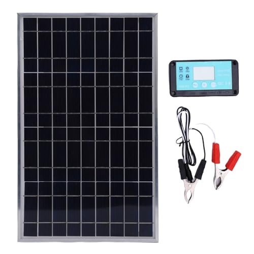 Sanpyl 100W 12V Solar Panel Kit, Portable Monocrystalline Silicon Solar Panel with Controller for Travel Outdoor, IP67 Water Proof, for RV Boat Trailer Automotive