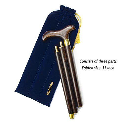 Premium Folding Wooden Cane for Men, 3-Piece Walking Stick - color: 36" (for height 5'9" to 5'10")