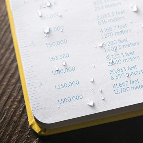Rite in the Rain Weatherproof Hard Cover Sketchbook Notebook, 4.75" x 7.5", Yellow Cover, Blank Pattern (No. 330F) - color: Yellow, style: Traditional
