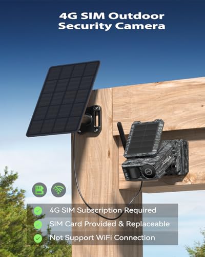 Xega 4G Cellular Trail Camera with Night Vision Motion Activated Waterproof | 2K Game Camera with Live View, Dual Solar Panel 9600mAh Battery, No Glow Wildlife Camera No WiFi, GPS, Built-in SIM Card