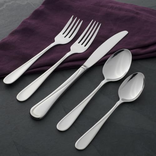 Oneida Flight Dinner Spoons Silverware Set for 4, Flatware | 18/0 stainless steel, mirror finish | dishwasher safe | great for soup or everyday dining, cutlery set - style: Dinner Spoons, Set of 4