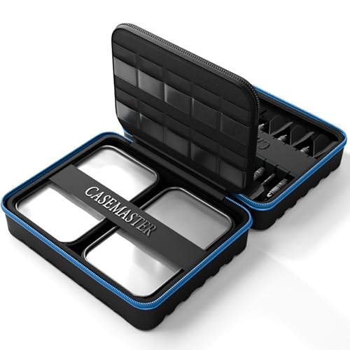 Casemaster Maxx 4 Dart Case, Holds 12 Steel Tip or Soft Tip Darts Fully Assembled, Hard Shell EVA Darts Case, 20 Accessory Pockets, Blue - color: Blue, size: 4 Dart