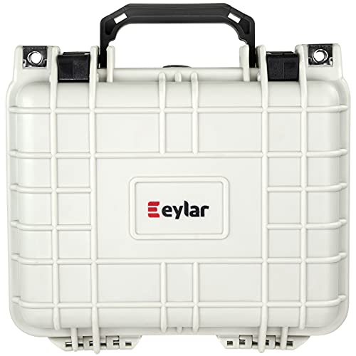 Eylar Small 10.62" Gear, Equipment, Hard Camera Case Waterproof with Foam TSA Standards (White) - color: White
