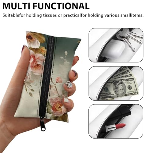 Flashideas Hummingbird Reusable Tissue Holder - Retro Rectangular Fabric Purse Zipper Enclosed Tissue Holder for Purse, Travel, Car, Office, Home - color: Hummingbird