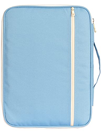 Lanola A4 Document Bags Portfolio Waterproof Business File Holder Travel Gear Organizer Electronics Accessories Bag - color: Light Blue