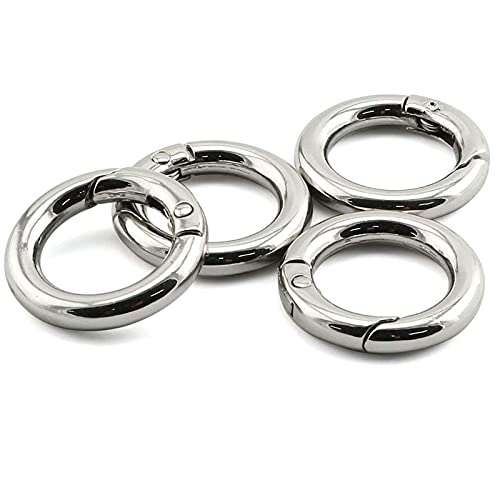 Still Awake 5 Pcs Spring Clip Round Carabiner Buckle, Diameter O Ring Snap Clip Trigger Spring Keyring Buckle,Hooks Clip DIY Accessories - color: Silver, size: 1/2inch