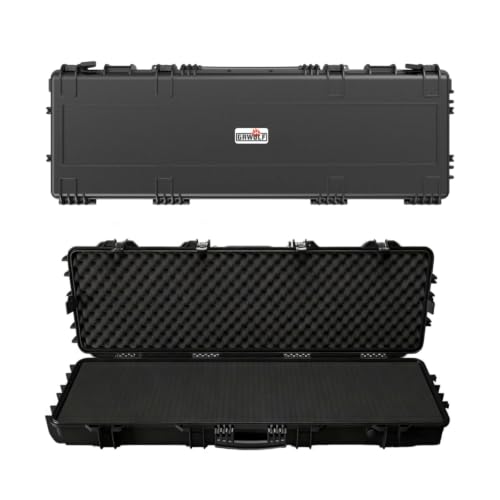 Hard Rifle Case 42.9" with Wheels, IP67 Waterproof & Crushproof Gun Case, TSA Approved Lockable Storage for Rifles, 3 Layer Pick and Pluck Foam + FREE Extra Cubed Foam Insert - style: 47 '' Rifle Case