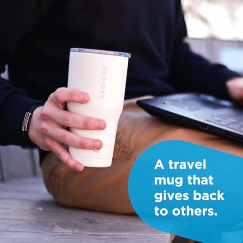 GROSCHE Yukon Triple Insulated Coffee Travel Mug with Lid, 20oz Cream White - color: Cream White, size: 20 Ounces
