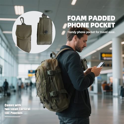 Miramrax Tactical Backpack Military Army Daypack - Assault Pack for Men Molle Backpacks Bug Out Bag 3 Day Pack for Hiking Camping Travel Hunting Rucksack Trekking Green - color: Green