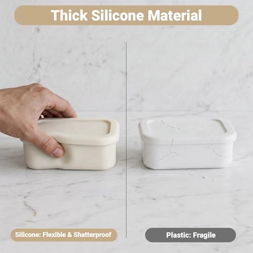 Leakproof Silicone Bar Soap Travel Container Case with Soap Saver Pad | Portable Soap Holder Dish for Shower Bathroom Sink Traveling, Shampoo and Conditioner Bar Holder Travel Essentials, Beige - color: Beige