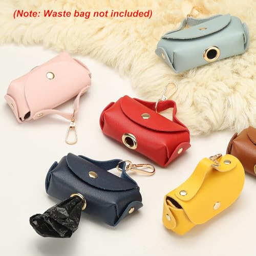 Dog Poop Bag Holder, Leather Pet Waste Bag Dispenser for Leashes Portable Reusable Easy Cleanup Pouch(1Pcs, Khaki), Intended for Outdoor/Travel/Walking with Dog - color: Khaki