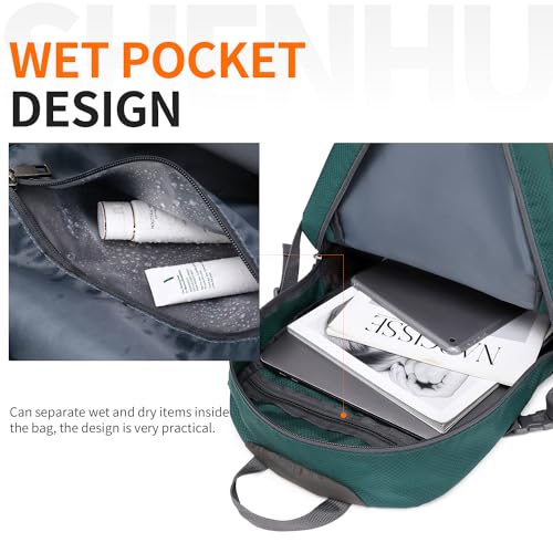 40L Hiking Backpack Lightweight Daypack Waterproof Travel Camping Backpack for Men Women Sport Packable - color: A6-dark Green