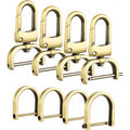 4pcs Detachable Snap Hook Swivel Clasp with 4pcs D-Rings Screw in Shackle for DIY Purse Strap Replacement (Brass,1 inch) - color: Brass, size: 1 inch