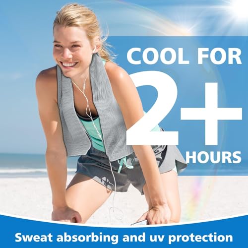 24 Pack Cooling Towels Bulk for Neck and Face 40"x12" Ice Cooling Sweat Rags Microfiber Soft Breathable Soft Chilly Towel for Yoga Golf Sport Running - color: Light Gray, Royal Blue