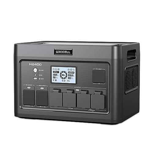 Portable Power Station 2400W, 1843.2Wh LiFePO4 UPS Home Battery Backup - color: Silver