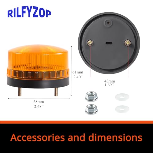 Industrial Round Beeper Warning Light D-5061-J Yellow AC 110V-120V 75dB Flashing - color: Yellow Flashing, style: 110V