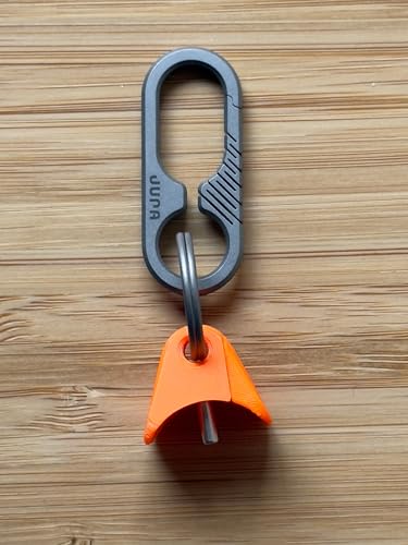 Jura Anchor for AirPods, Titanium Carabiner Clip, Keychain & Lanyard - color: Orange + Titanium
