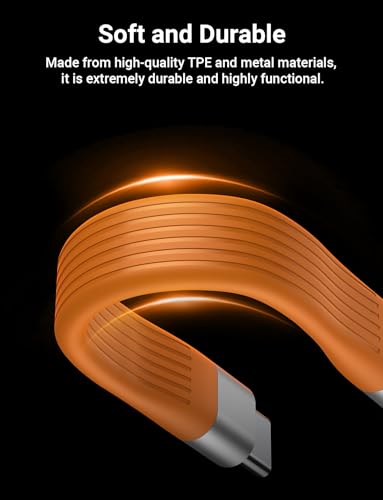 VAFOTON PD 240W Short USB C Cable/USB 4.0 USB C Short Cable/40Gbps Transfer | 8K 60Hz Video Display, Thunderbolt 3/4 for 1Phone16/15, Ma-Book/1Pad Series, Samsung Galaxy, Android Auto, VR - color: Orange