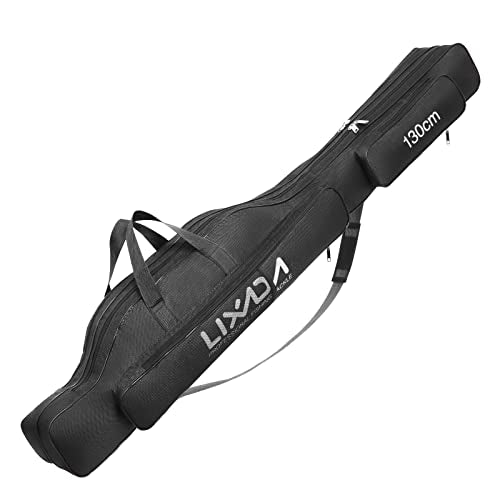 Lixada Fishing Rod Case, Portable Folding Fishing Rod Case Fishing Pole Reel Storage Bag Fishing Gears Organizer - size: 130cm